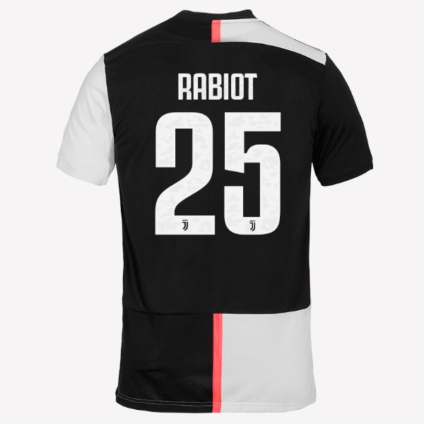 Trikot Juventus NO.25 Rabiot Heim 2019-20 Weiß Schwarz Fussballtrikots Günstig